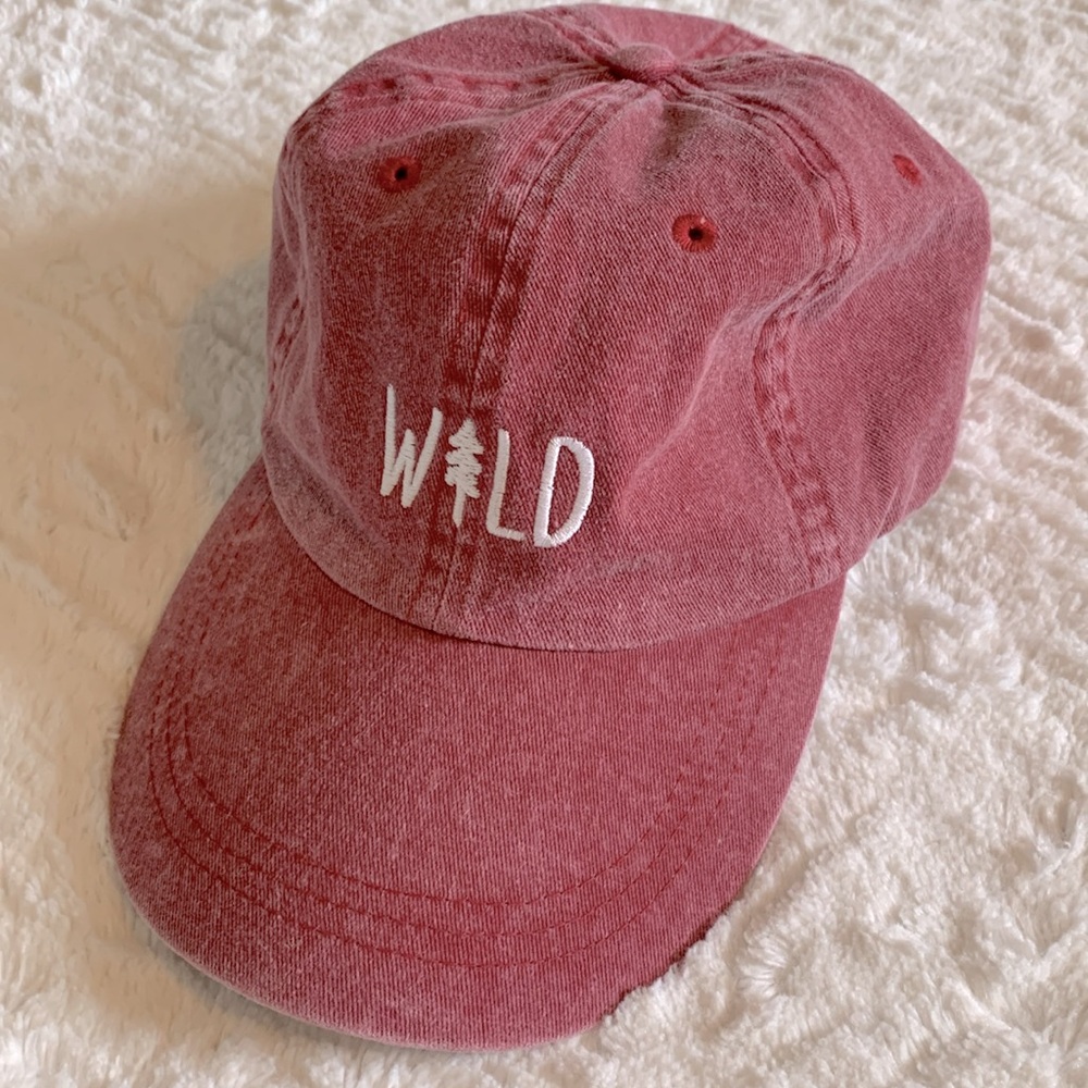 Red 'Wild' Embroidered Cap